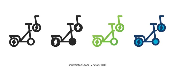 colección de icono de scooter eléctrico con múltiples estilos