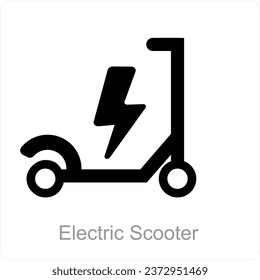 Concepto de icono de Scooter y scooter