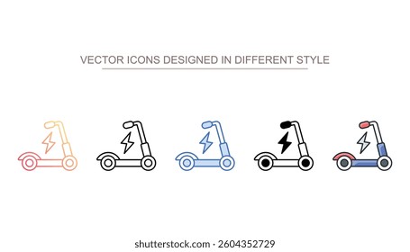 Electric Scooter icon design with white background stock illustration