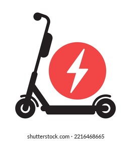 Icono de la motocicleta eléctrica. Ilustración del vector de transporte ecológico.