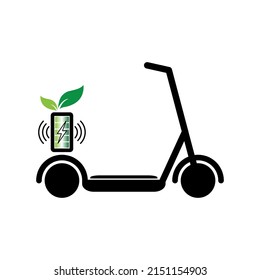 Electric scooter icon Eco-transportation concept for urban lifestyle. vector illustration