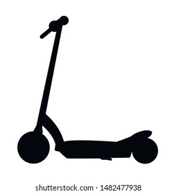 electric scooter icon. flat design isolated on white. black line adapted for web sites and mobile applications. vector image.
