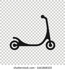 Electric scooter icon in flat style. Bike vector illustration on white isolated background. Transport business concept.