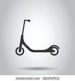 Electric scooter icon in flat style. Bike vector illustration on white isolated background. Transport business concept.