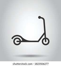 Electric scooter icon in flat style. Bike vector illustration on white isolated background. Transport business concept.