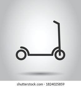 Electric scooter icon in flat style. Bike vector illustration on white isolated background. Transport business concept.