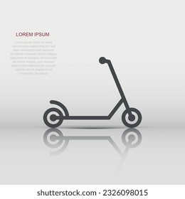 Electric scooter icon in flat style. Bike vector illustration on white isolated background. Transport business concept.