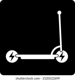Electric scooter icon in geometric and flat style. Editable vector illustration.