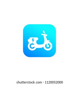 electric scooter icon, green city transport