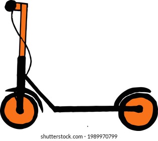 electric scooter icon. hand drawn doodle. vector, minimalism transport