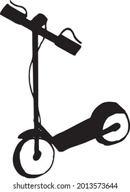 electric scooter icon. hand drawn doodle. vector, scandinavian, nordic minimalism monochrome transport