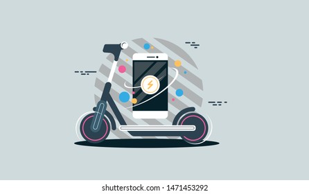 Electric Scooter Icon illustration Vector. Ecology transport concept.