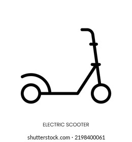 electric scooter icon. Line Art Style Design Isolated On White Background