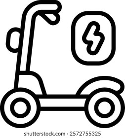 Electric Scooter Icon. Motorized Scooter Icon