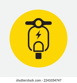 Electric scooter icon on a yellow background