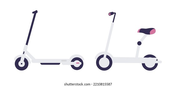 Electric Scooter Icon set. Modern lifestyle. Eco transport for city lifestyle. Scooter concept. Vector flat illustration.