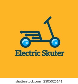 electric scooter icon, simple design element vector, logo template for technology natural or etc