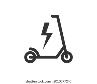 Electric Scooter icon symbol shape. E kick bike logo sign shape pictogram. Vector illustration image. Isolated on white background.