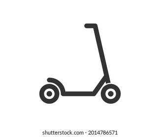 Forma de símbolo de icono de Electric Scooter. Pictograma con forma de símbolo del logotipo de la bicicleta de arranque. Imagen de la ilustración del vector. Aislado sobre fondo blanco.