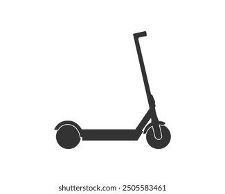 Forma del símbolo del icono de la vespa eléctrica. Pictograma de forma de signo de logotipo de bicicleta de patada. Imagen de Ilustración vectorial. Aislado sobre fondo blanco.	
