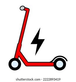 Electric scooter icon, urban flat eco friendly transport, vehicle vector illustration .