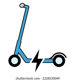 Electric scooter icon, urban flat eco friendly transport, vehicle vector illustration .
