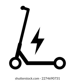 Electric scooter icon, urban flat eco friendly transport, vehicle vector illustration .