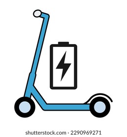 Electric scooter icon, urban flat eco friendly transport, vehicle vector illustration .