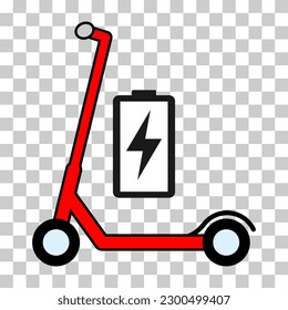 Electric scooter icon, urban flat eco friendly transport, vehicle vector illustration .