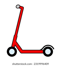 Electric scooter icon, urban flat eco friendly transport, vehicle vector illustration .