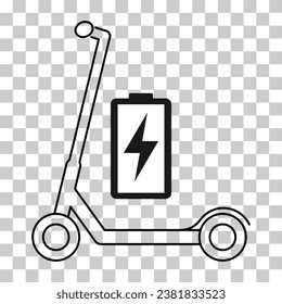 Electric scooter icon, urban flat eco friendly transport, vehicle vector illustration .