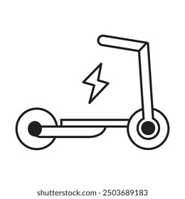 Vector del icono de la vespa eléctrica en el fondo blanco