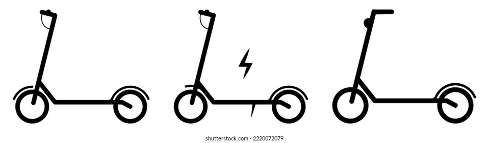Electric scooter icons. Eco transport symbol. Vector illustration isolated on white background
