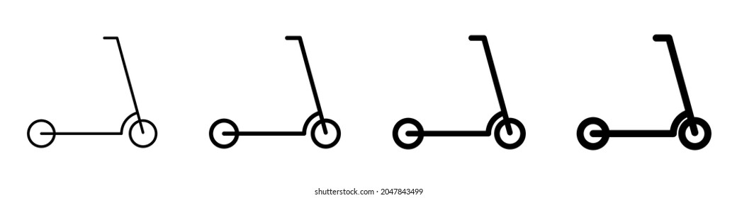 Electric scooter icons. Kick scooter. Environmentally friendly transpor. Vector illustration
