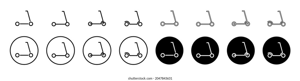 Electric scooter icons. Kick scooter. Environmentally friendly transpor. Vector illustration
