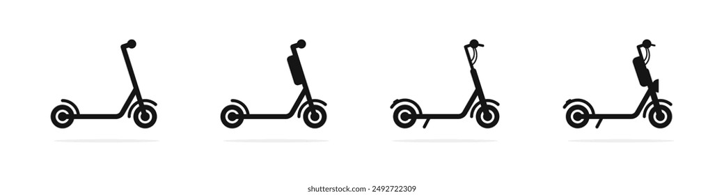 Electric scooter icons. Electric kick scooter. Vector scooter icon set