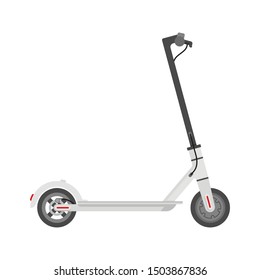 Electric scooter (kick scooter) in side view - isolated vector illustration of eco-friendly transport