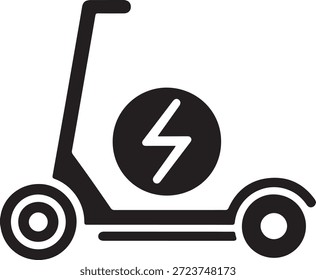 Vespa eléctrica con el rayo aislado en el fondo blanco, Vector, ilustración