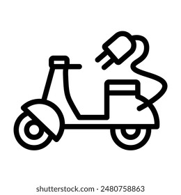 Electric scooter Line Icon Design