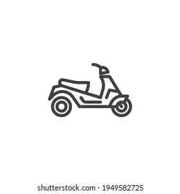 Electric scooter line icon. linear style sign for mobile concept and web design. E-scooter outline vector icon. Symbol, logo illustration. Vector graphics