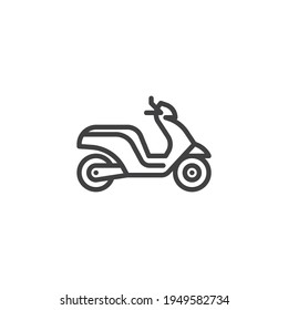Elektrisches Rollerliniensymbol. lineares Stilzeichen für mobiles Konzept und Webdesign. Umriss-Vektorsymbol für Elektromotorräder. Symbol, Logo-Abbildung. Vektorgrafik