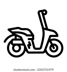 Electric scooter line icon, electric transport concept, motorbike vector sign on white background, outline style icon for mobile concept and web design. Vector graphics