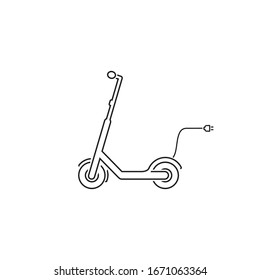 Electric Scooter Line Icon Vector Illustration
