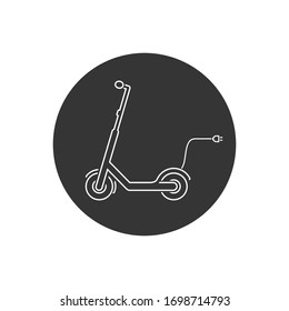 Electric Scooter Line Icon Vector Illustration