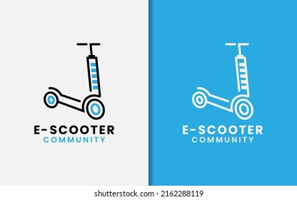 Electric Scooter Logo Design with Minimalist Concept.