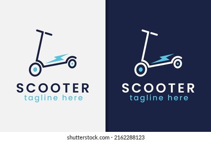 Electric Scooter Logo Design with Minimalist Concept.