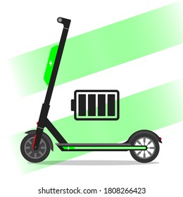 Electric Scooter Long range battery illustration vector