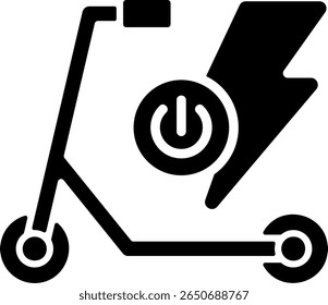 Scooter elétrico moderno ícone preto Design