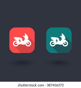 electric scooter, motorbike flat icon, EV, electric vehicle icon, ecologic transport, scooter icon, vector illustration