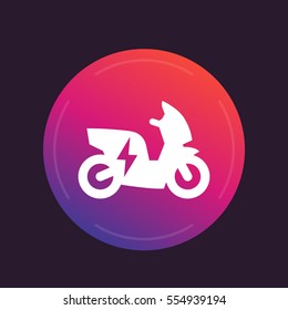 electric scooter, motorbike icon, electric vehicle, ecologic transport, vector illustration
